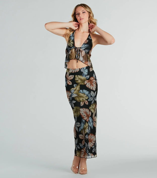 Gorgeous Getaway Tropical Print Crop Top | Windsor