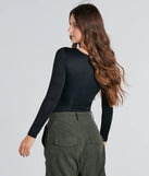 Edgy Image Long Sleeve Gold Trim Bodysuit