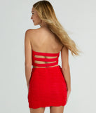 Out For The Night Strapless Strappy Crop Top, a trendy red addition to women's going-out outfits, is ideal for Christmas party outfits, chic NYE attire, or winter night-out looks that keep you on-trend!