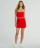 Out For The Night Strapless Strappy Crop Top, a trendy red addition to women's going-out outfits, is ideal for Christmas party outfits, chic NYE attire, or winter night-out looks that keep you on-trend!