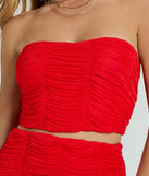 Out For The Night Strapless Strappy Crop Top, a trendy red addition to women's going-out outfits, is ideal for Christmas party outfits, chic NYE attire, or winter night-out looks that keep you on-trend!