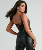 Artistic Impulse Sleeveless Abstract Mesh Bodysuit