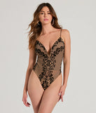 Date Night Muse Plunge V-Neck Velvet Burnout Bodysuit
