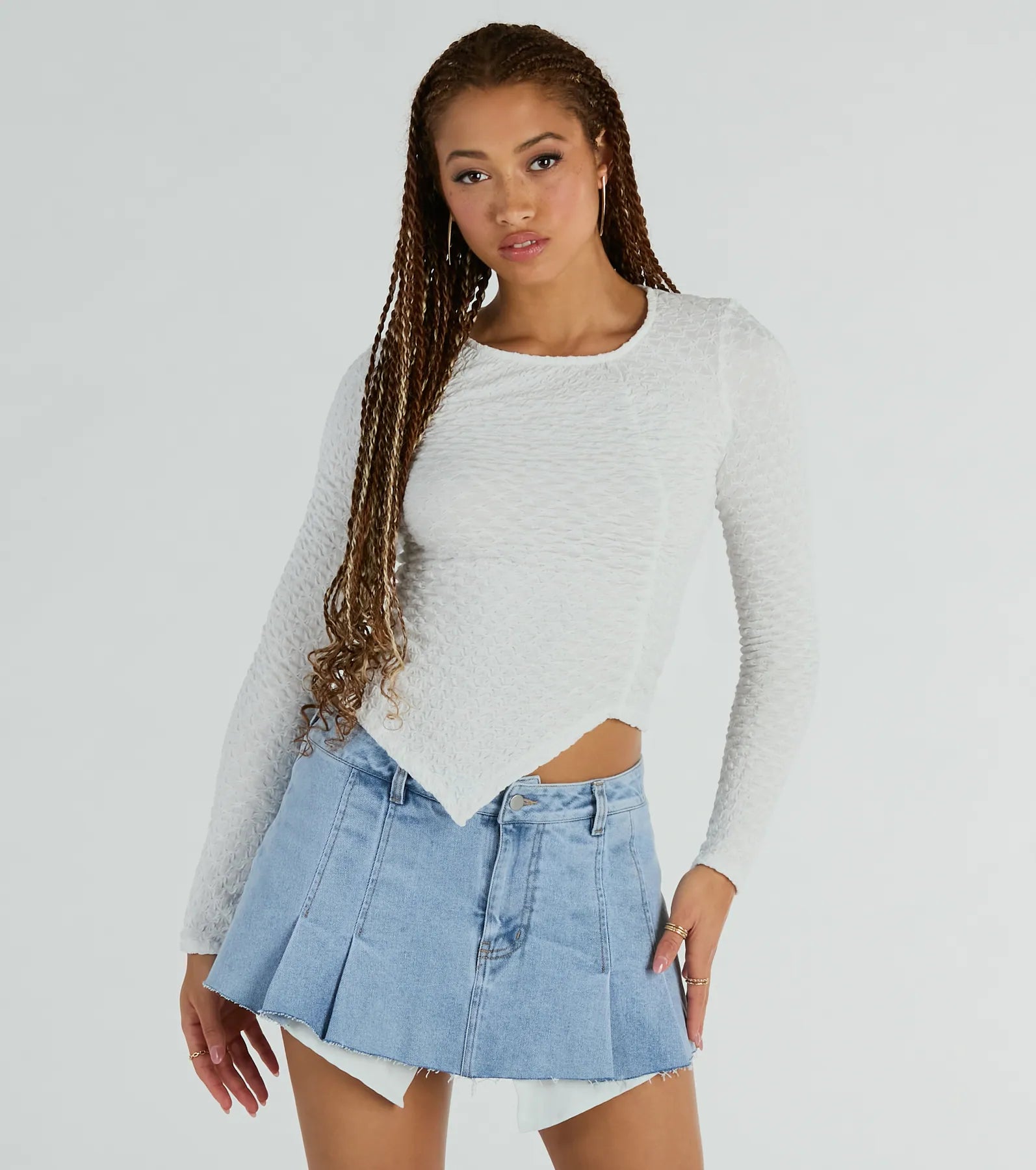 Elevated Basic Long Sleeve Textured Top | Windsor