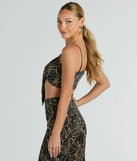 Island Sun Tropical Tie Front Crop Top