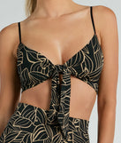 Island Sun Tropical Tie Front Crop Top