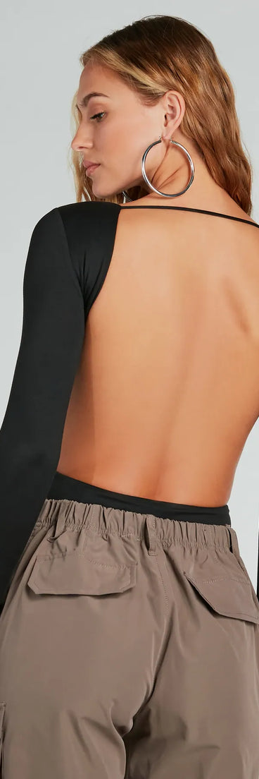 Double Take Backless Long Sleeve Bodysuit