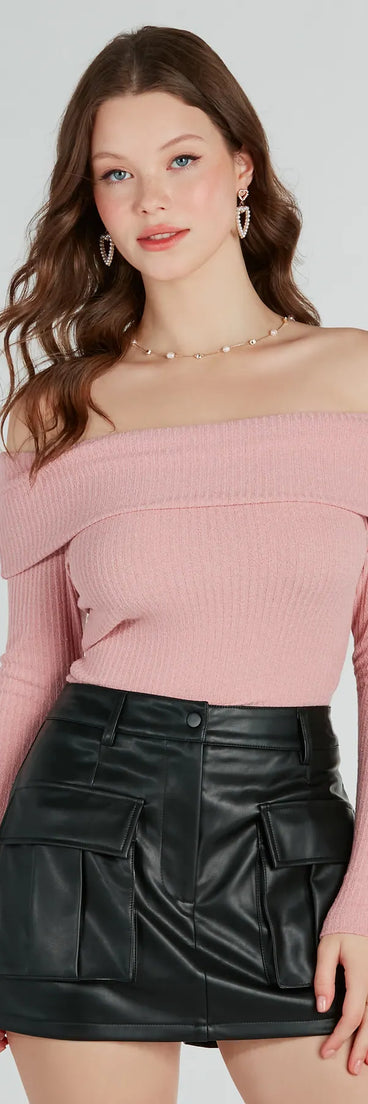 Time To Elevate Off-The-Shoulder Long Sleeve Top