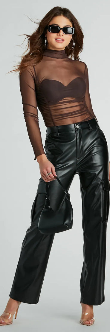 Notice Me Long Sleeve Sheer Mesh Bodysuit