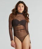 Notice Me Long Sleeve Sheer Mesh Bodysuit
