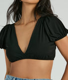 
Upgrade your style game for 2025 with the Adorable Allure Puff Sleeve Tie-Back Crop Top in black, perfect for any fashion-forward wardrobe.