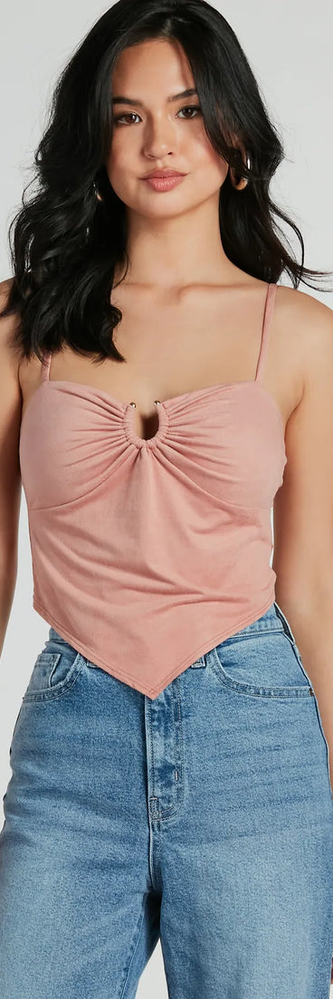 Effortlessly Cool Faux Suede Crop Top