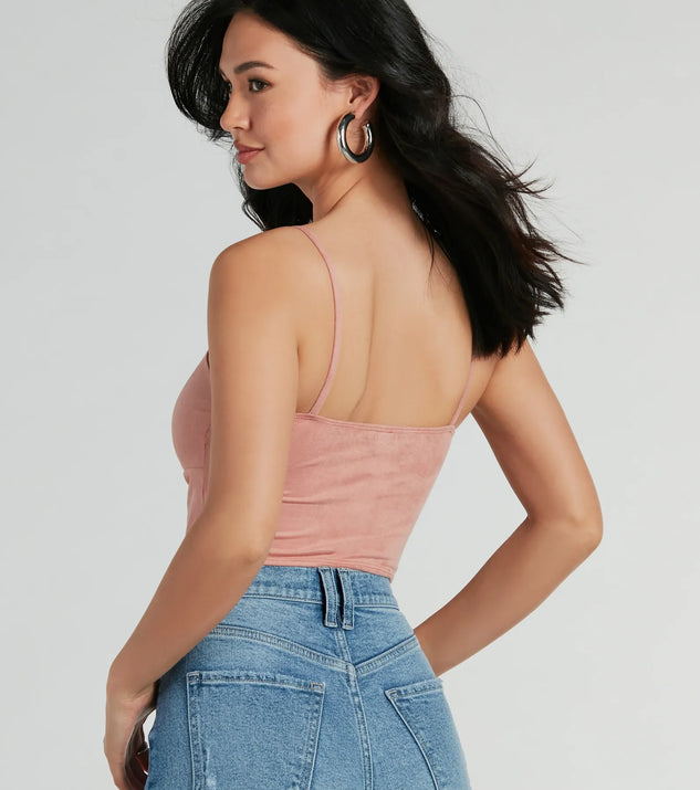 Effortlessly Cool Faux Suede Crop Top Windsor
