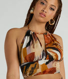 Vacay Ready Tropical Knit Halter Crop Top