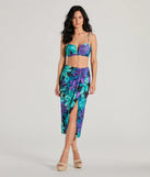 Tropical Vacay Spaghetti Strap Tie-Back Crop Top