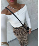 The Looking Flawless Smooth Off-The-Shoulder Top in white with a modern design and trendy look is part of the latest women's tops collection to elevate your 2025 wardrobe.