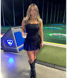 The Sheer Charm Strapless Lace Crop Top in black with a modern design and trendy look is part of the latest women's tops collection to elevate your 2025 wardrobe.