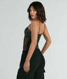 Daring Encounter Lace Faux Leather Bodysuit
