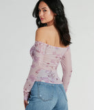 Floral Daydream Off-The-Shoulder Mesh Top