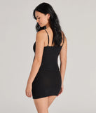Effortlessly create holiday party outfits or vacation-ready looks with the Chic Duo Ribbed Knit Crop Top, one part of a versatile women's black matching set perfect for quick and easy outfit combinations from layering chic outfits to transitioning your look seamlessly.