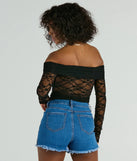 Sultry Aura Off-The-Shoulder Lace Crop Top