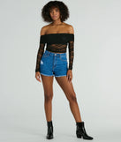 Sultry Aura Off-The-Shoulder Lace Crop Top