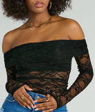 Sultry Aura Off-The-Shoulder Lace Crop Top