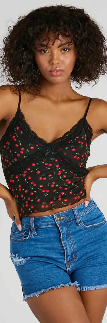 Taste Of Cherry Lace Cami Tank Top