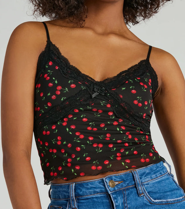 Taste Of Cherry Lace Cami Tank Top | Windsor Taste Of Cherry Lace Cami Tank Top | Windsor