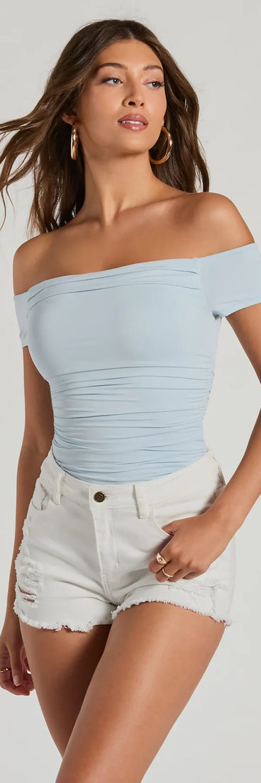 Simply Flawless Off-The-Shoulder Crop Top