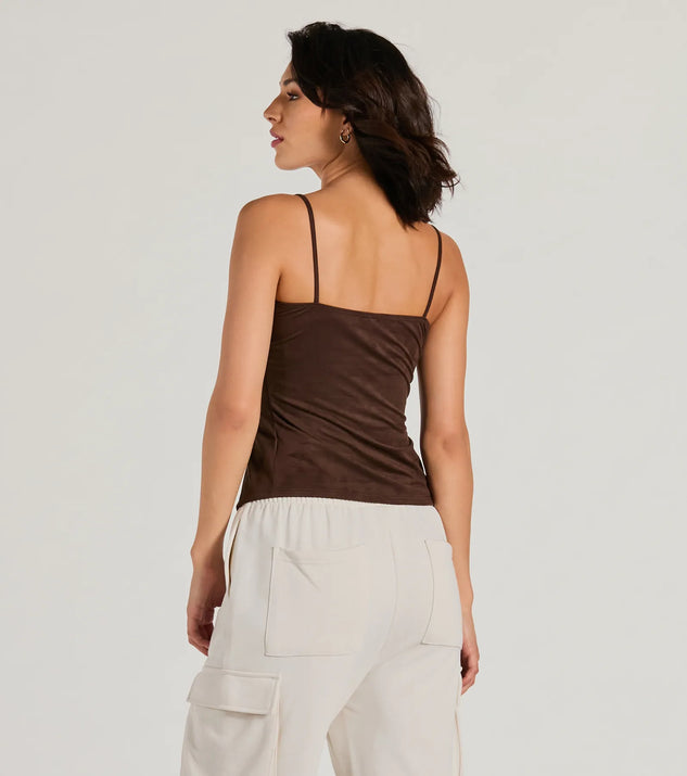 Treasured Trend Lace-Up Slit Crop Tank Top | Windsor