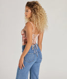 The waist-defining bodice style of the Pretty It Girl Lace-Up Floral Bustier in mauve is perfect for making a statement with your outfit and provides the structure, molded cups, or lace-up details that capture the corset trend.
