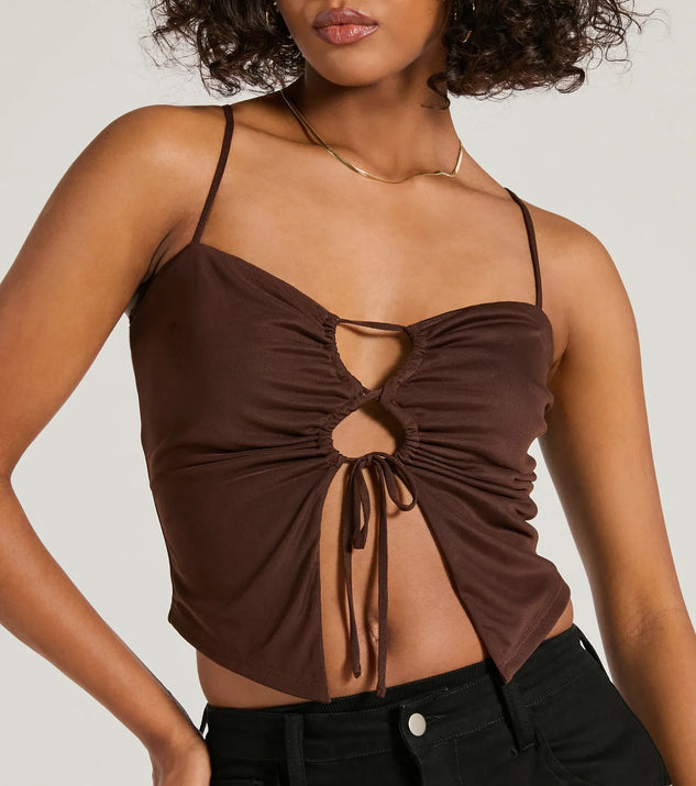 Sweet Fling Lace-Up Mesh Crop Top | Windsor