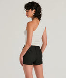 Groove Time One-Shoulder Ruched Crop Top
