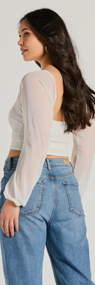 Ahead Of The Trend Surplice V-Neck Crop Top