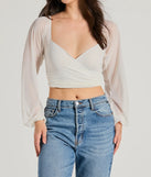 Ahead Of The Trend Surplice V-Neck Crop Top