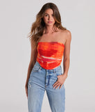 Constant Sensation Strapless Abstract Mesh Bustier