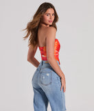 Constant Sensation Strapless Abstract Mesh Bustier