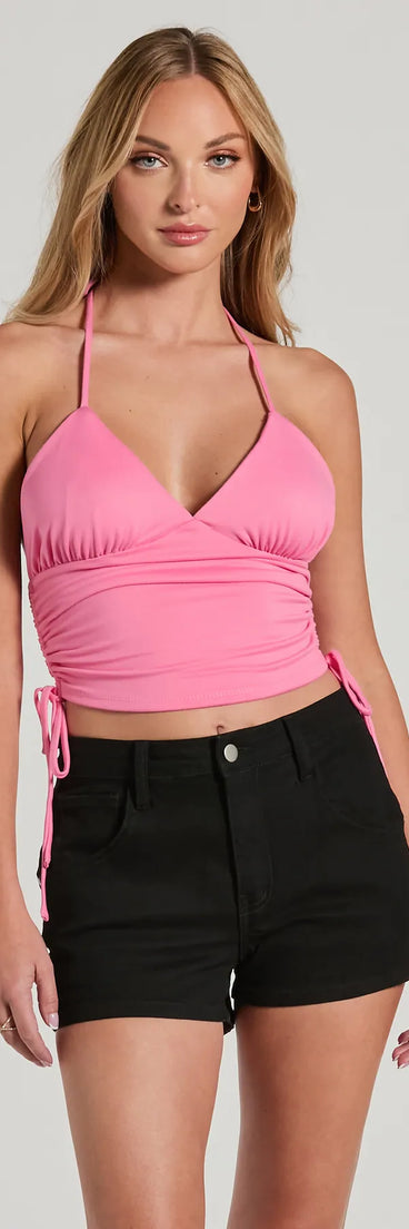 Have It All V-Neck Halter Crop Top