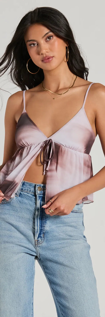 The Feeling Playful V-Neck Abstract Babydoll Crop Top in multi-color with a modern design and trendy look is part of the latest women's tops collection to elevate your 2025 wardrobe.