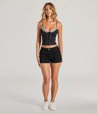 
Upgrade your style game for 2025 with the Perfect Twist Lace Bow V-Neck Crop Top in black, perfect for any fashion-forward wardrobe.