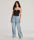 The Flirty Find Strapless Ruched Knit Crop Top in black brings edge and energy to your vibe, ready to elevate any festival look or concert outfit.