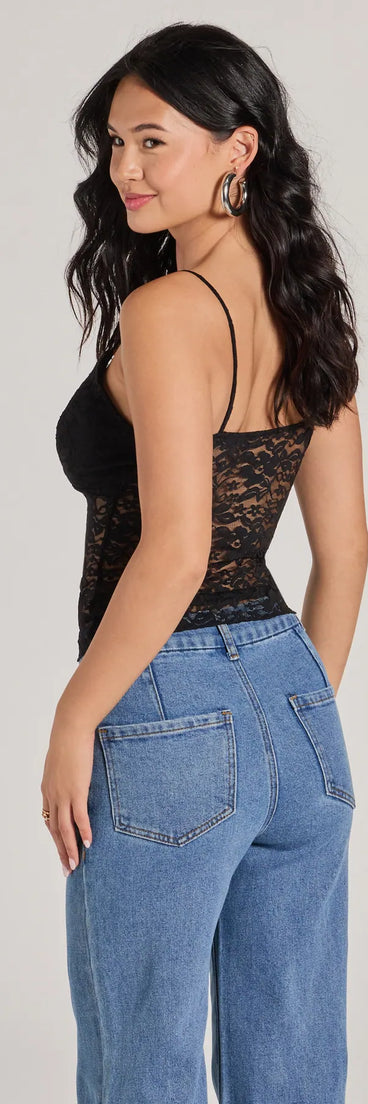From bold to effortless, the Sheerly Sultry V-Neck Lace Crop Top lets you define your vibe with black tops that speak your style.
