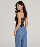 From bold to effortless, the Sheerly Sultry V-Neck Lace Crop Top lets you define your vibe with black tops that speak your style.