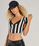 Time Out Referee Striped Crop Top