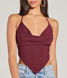 The Sunny Day Cute Halter Open Back Crop Top in maroon with a modern design and trendy look is part of the latest women's tops collection to elevate your 2025 wardrobe.