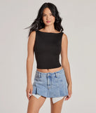 From bold to effortless, the Second Look Open-Back Knit Tank Top lets you define your vibe with black tops that speak your style.