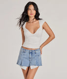 The New Fave Cap Sleeve Mid-Length Knit Top in ivory with a modern design and trendy look is part of the latest women's tops collection to elevate your 2025 wardrobe.