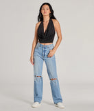 Elevate your 2025 style with the Sultry Flair Rhinestone Knit Halter Crop Top a chic women's black sequin top featuring shimmering sequins and a party-ready silhouette ideal for sparkly festival outfits or club attire.