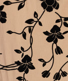 The Bold Romance Flocked Floral Print Halter Top in nude with a modern design and trendy look is part of the latest women's tops collection to elevate your 2025 wardrobe.